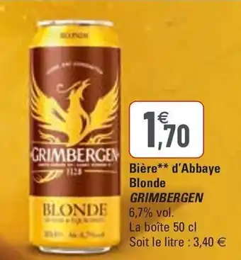 G20 Bière** d'Abbaye Blonde Grimbergen offre