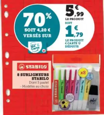 Super U 8 SURLIGNEURS offre