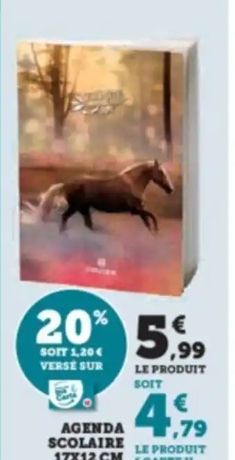 Super U AGENDA SCOLAIRE 17X12 CM (CARTE U offre