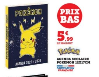 Super U AGENDA SCOLAIRE POKEMON 12X17CM offre