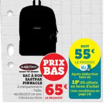 Super U SAC À DOS EASTPAK PINNACLE 2 compartiments offre