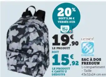 Super U SAC À DOS Free Gun offre