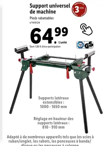 Support universel de machine Pieds rabattables