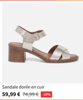 Eram Sandale dorée en cuir offre