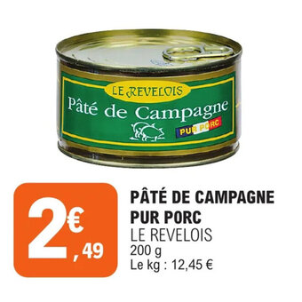 E.Leclerc PÂTÉ DE CAMPAGNE PUR PORC offre