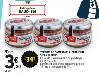 E.Leclerc TERRINE DE CAMPAGNE À L'ANCIENNE "JEAN FLOC'H" offre