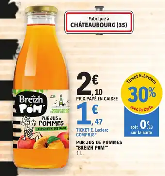 E.Leclerc PUR JUS DE POMMES "BREIZH POM"" offre