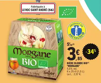 E.Leclerc BIÈRE BLONDE BIO(¹) "MORGANE" offre