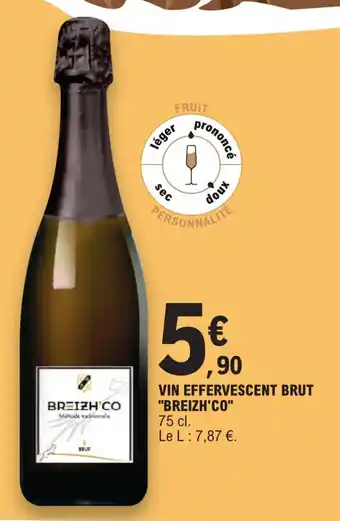 VIN EFFERVESCENT BRUT "BREIZH'CO" 75 cl.