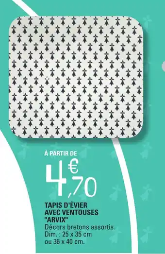 E.Leclerc TAPIS D'ÉVIER AVEC VENTOUSES "ARVIX" offre