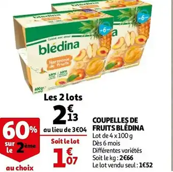 Auchan COUPELLES DE FRUITS offre