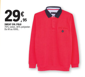 E.Leclerc SWEAT COL POLO offre