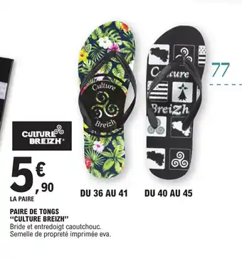 E.Leclerc PAIRE DE TONGS "CULTURE BREIZH" offre