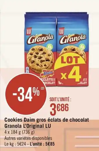 Cookies Daim gros éclats de chocolat Granola L’Original