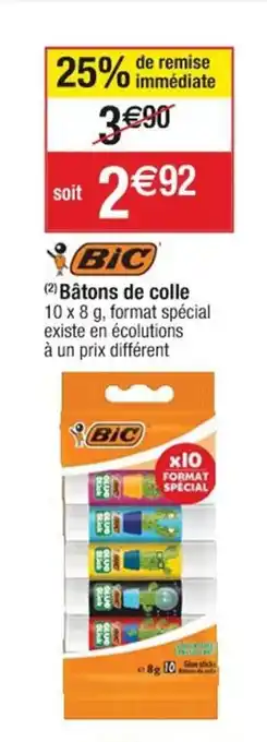 Cora x Carrefour (2) Bâtons de colle offre
