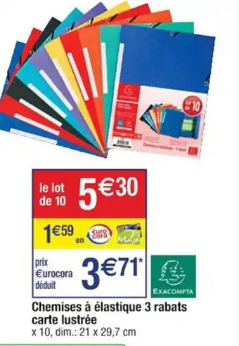 Cora x Carrefour Chemises à élastique 3 rabats carte lustrée offre