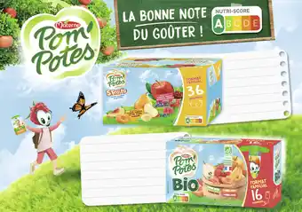Géant Casino Pom’Potes Bio sans sucres ajoutés Nature - Abricot - Poire - Fraise offre