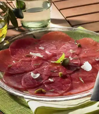 Carpaccio au parmesan ou au basilic ou à la thaï