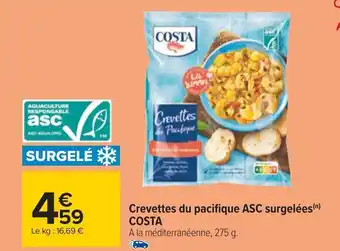 Carrefour Crevettes du pacifique ASC surgelées(n) COSTA offre