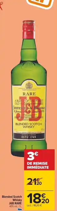 Carrefour Blended Scotch Whisky J&B RARE 40% vol., 1 L. offre