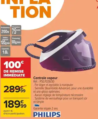Carrefour Centrale vapeur offre