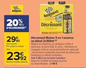 Carrefour Décrassant Moteur 5 en 1 essence ou diésel 2x350ml (d) offre