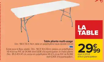 Carrefour Table pliante multi-usage offre