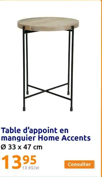 Action Table d'appoint en manguier Home Accents offre