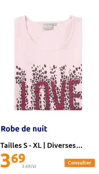 Action Robe de nuit Tailles S-XL | Diverses... offre