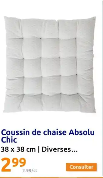 Action Coussin de chaise Absolu Chic 38 x 38 cm | Diverses... offre