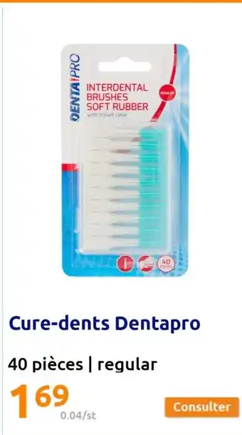 Action Cure-dents Dentapro 40 pièces | regular offre