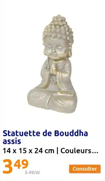 Action Statuette de Bouddha assis 14 x 15 x 24 cm | Couleurs... offre