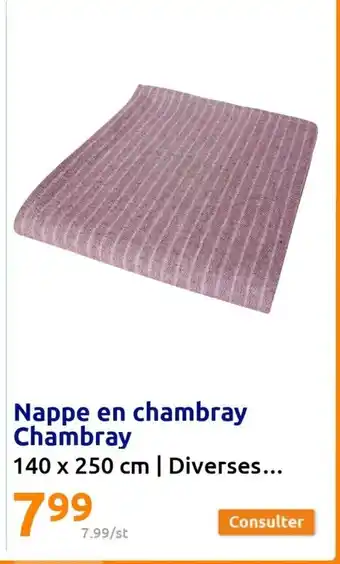 Action Nappe en chambray Chambray 140 x 250 cm | Diverses... offre
