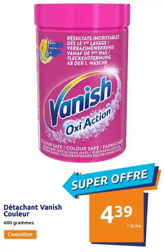 Action Détachant Vanish Couleur 600 grammes offre