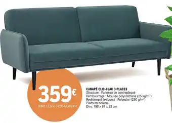 E.Leclerc CANAPÉ CLIC-CLAC 3 PLACES offre