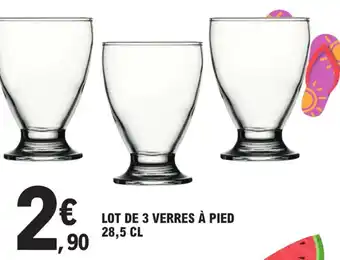 E.Leclerc LOT DE 3 VERRES À PIED offre