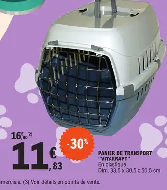 E.Leclerc PANIER DE TRANSPORT "VITAKRAFT" offre