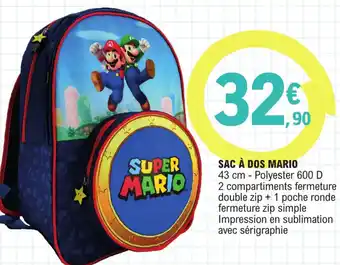 E.Leclerc SAC À DOS MARIO offre