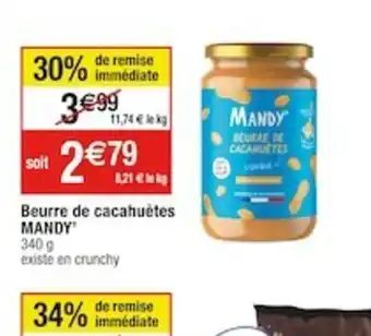 Cora x Carrefour Beurre de cacahuètes MANDY offre