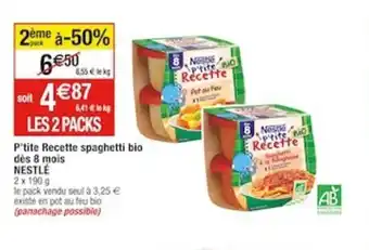 Cora x Carrefour P'tite Recette spaghetti bio dès 8 mois offre