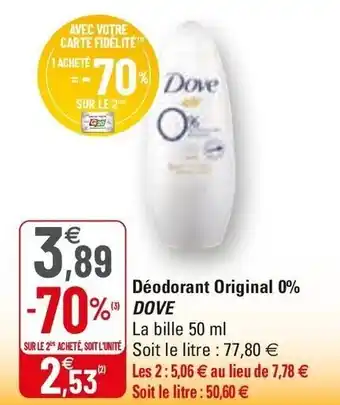 G20 Déodorant Original 0% offre