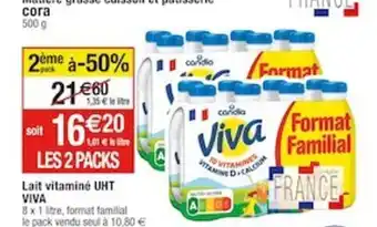 Cora x Carrefour Lait vitaminė UHT VIVA offre