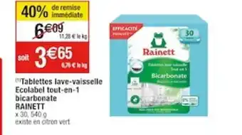 Cora x Carrefour Tablettes lave-vaisselle Ecolabel tout-en-1 bicarbonate offre