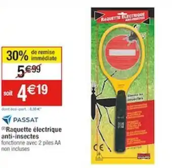 Cora x Carrefour Raquette électrique anti-insectes fonctionne avec 2 piles AA non incluses offre