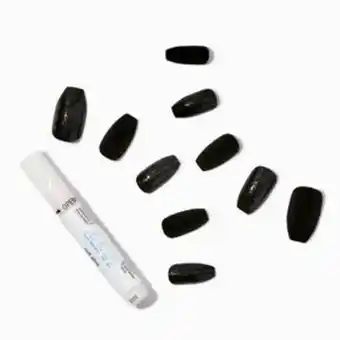 Claire's Faux ongles vegan ballerine à paillettes floquées effet velours noirs - lot de 24 offre