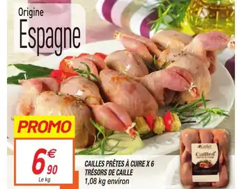 Netto Cailles Prêtes A Cuire X 6 Trésors De Caille offre