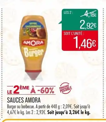 Match SAUCES AMORA offre