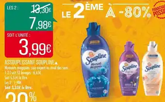 Match ASSOUPLISSANT SOUPLINE Moments magiques, soin expert ou éveil des sens. 1.2 | soit 52 lavages: 6,65€. offre