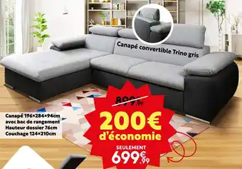 Maxi Bazar Canapé 196x284x94cm avec bac de rangement offre