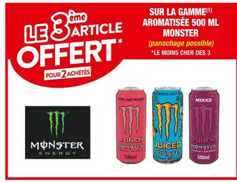 Cora x Carrefour Monster le 3ème article offert pour 2 achetés sur la gamme aromatisée 500 ml monster offre
